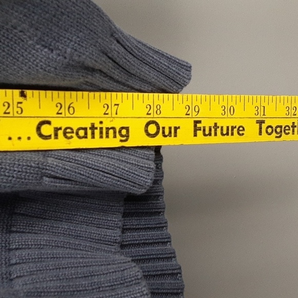 Tommy Bahama Cotton Perwinkle Blue Quarter Zip Side Arm Pocket Knit Sweater - Picture 5 of 7